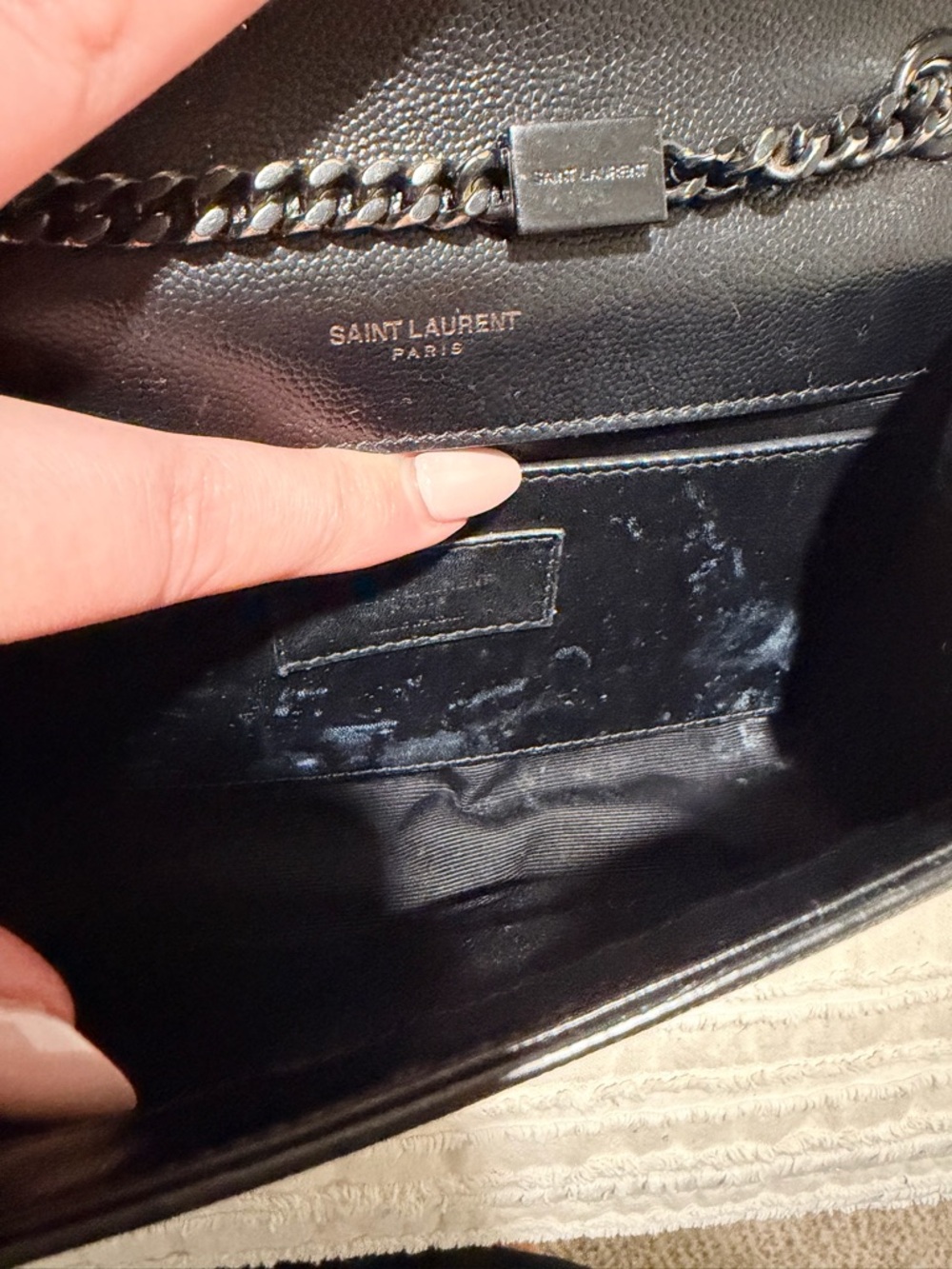 Saint Laurent Black Leather YSL Chain Bag - Picture 7 of 9